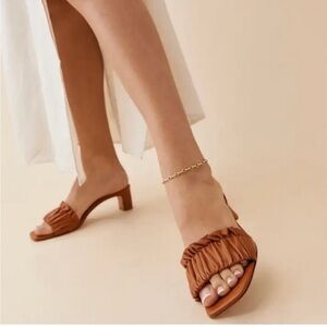Reformation Ruched Mule Sandals